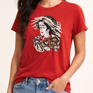 Lucky Brand Vintage Y2K Osaka Geisha Embroidered Shirt - M
